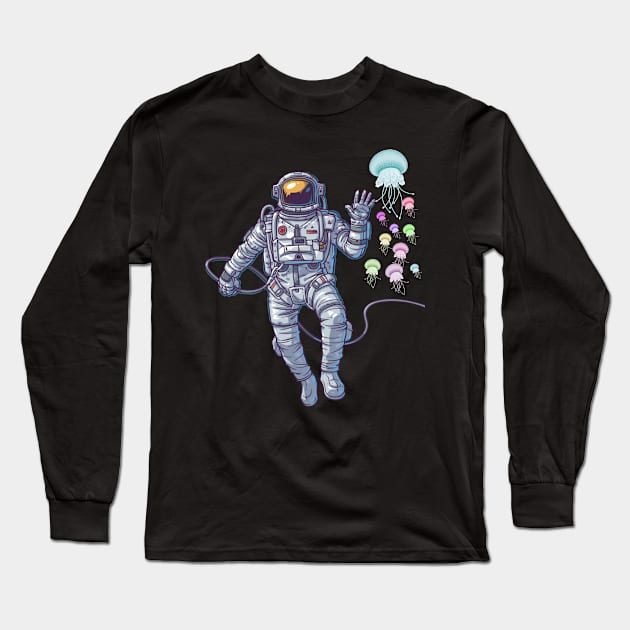 Astronaut Jellyfish Long Sleeve T-Shirt by candyliu